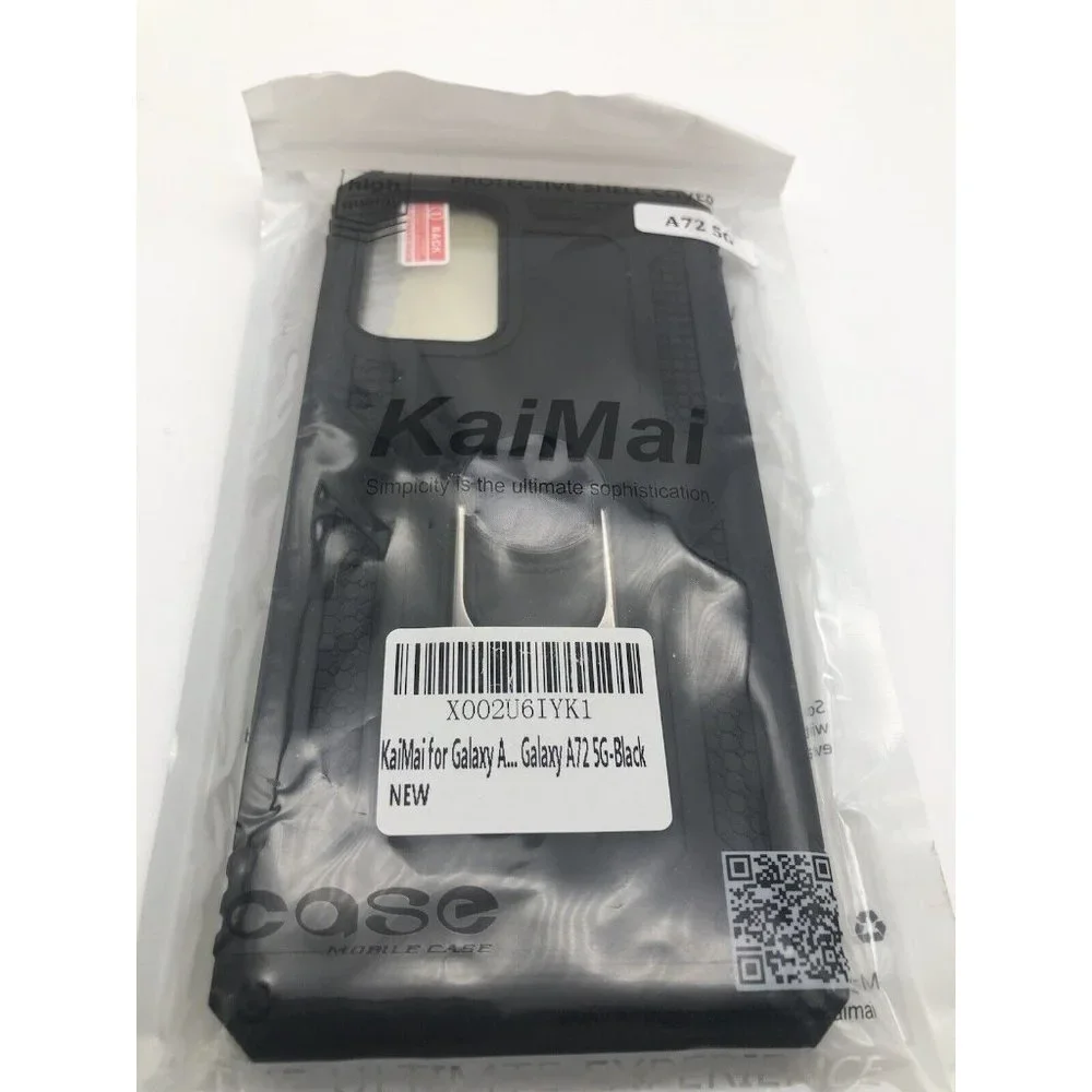 KaiMai for Galaxy A72 5G Case Samsung A72 5G Case Black w/HD screen Protector